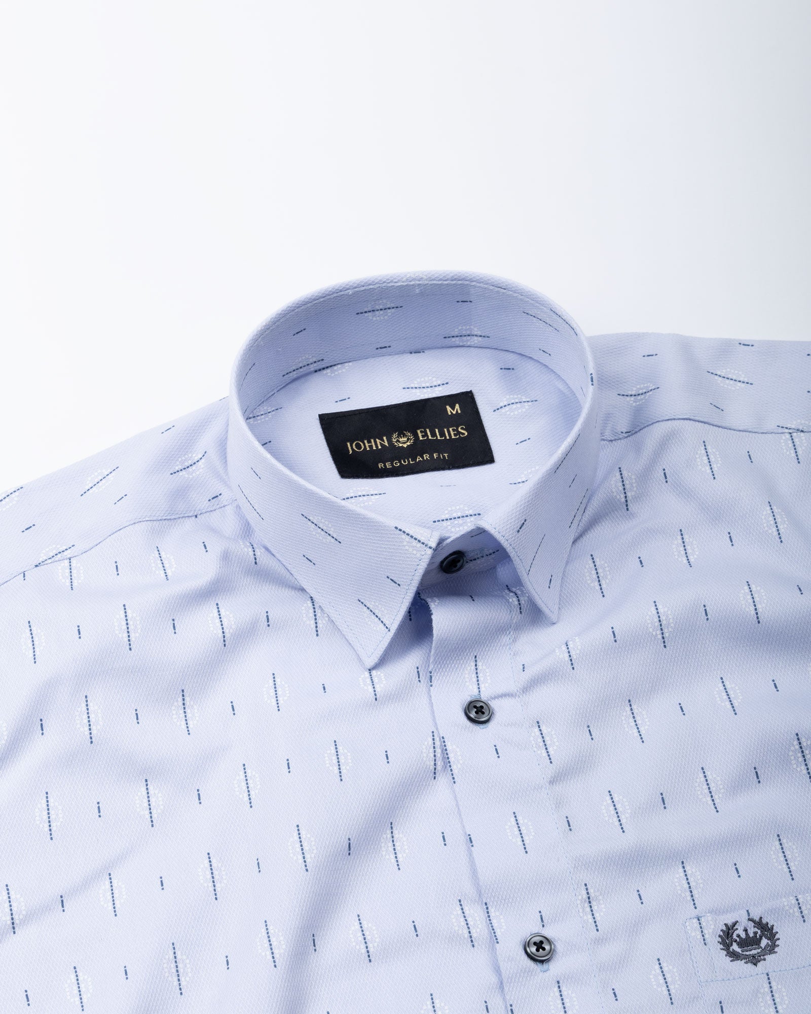 Stratos Blue Cotton Printed Shirt - John Ellies