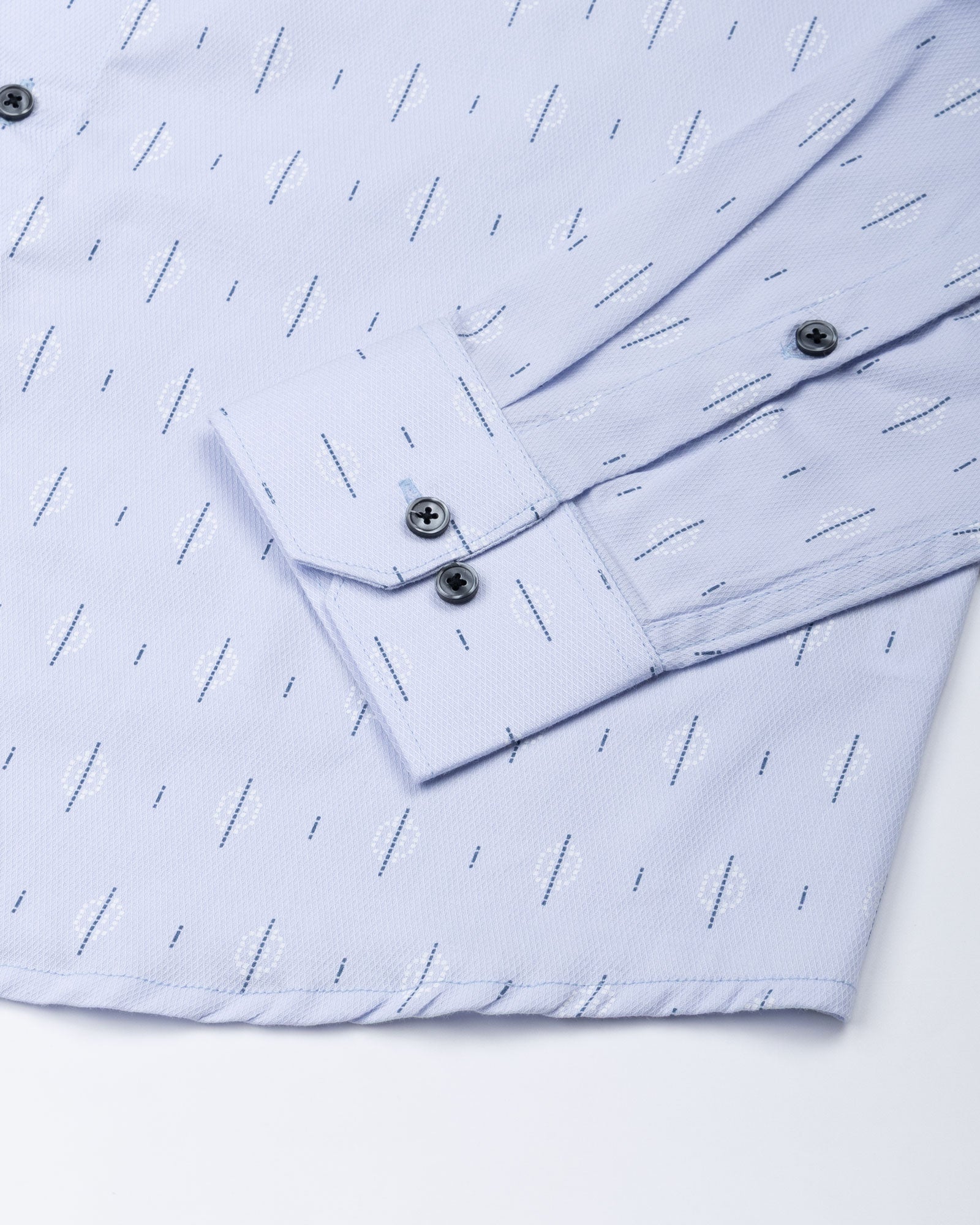 Stratos Blue Cotton Printed Shirt - John Ellies