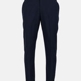 Beans Navy Blue Stripe Formal Cotton Pant