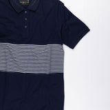 Midnight Navy Blue Stripe Cotton T-Shirt