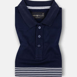 Midnight Navy Blue Stripe Cotton T-Shirt