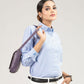Strata Blue Stripes Oxford Cotton Women Shirt - John Ellies