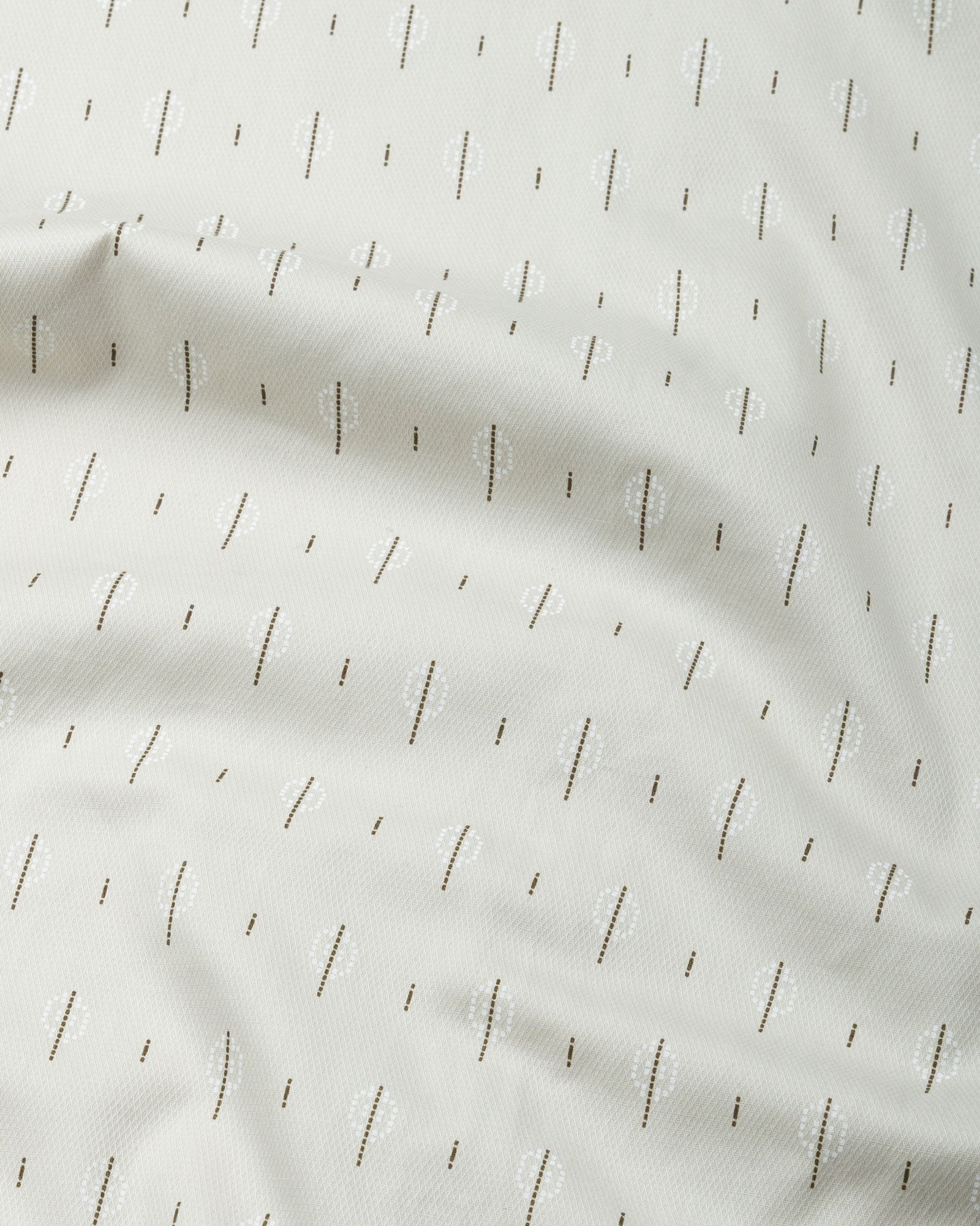 Stratos Ivory Tan Cotton Printed Shirt - John Ellies