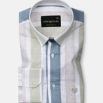 Zentra Olive Stripes Cotton Shirt - John Ellies