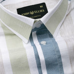 Zentra Olive Stripes Cotton Shirt - John Ellies