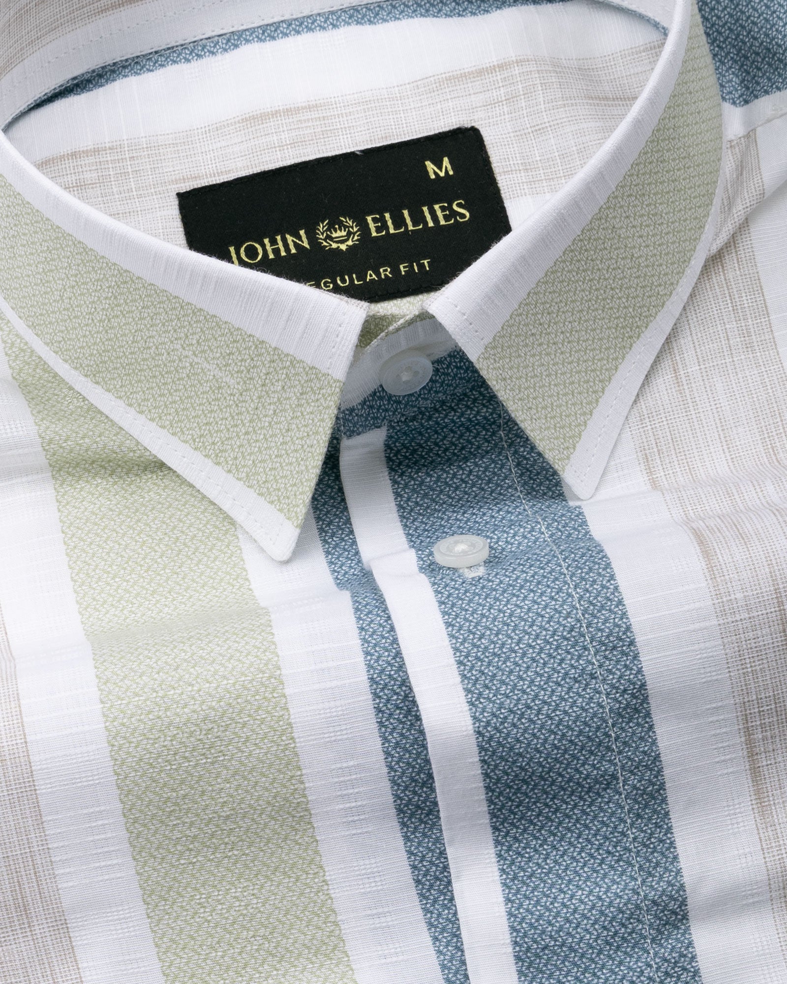 Zentra Olive Stripes Cotton Shirt - John Ellies
