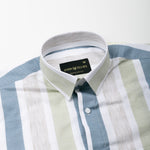 Zentra Olive Stripes Cotton Shirt - John Ellies