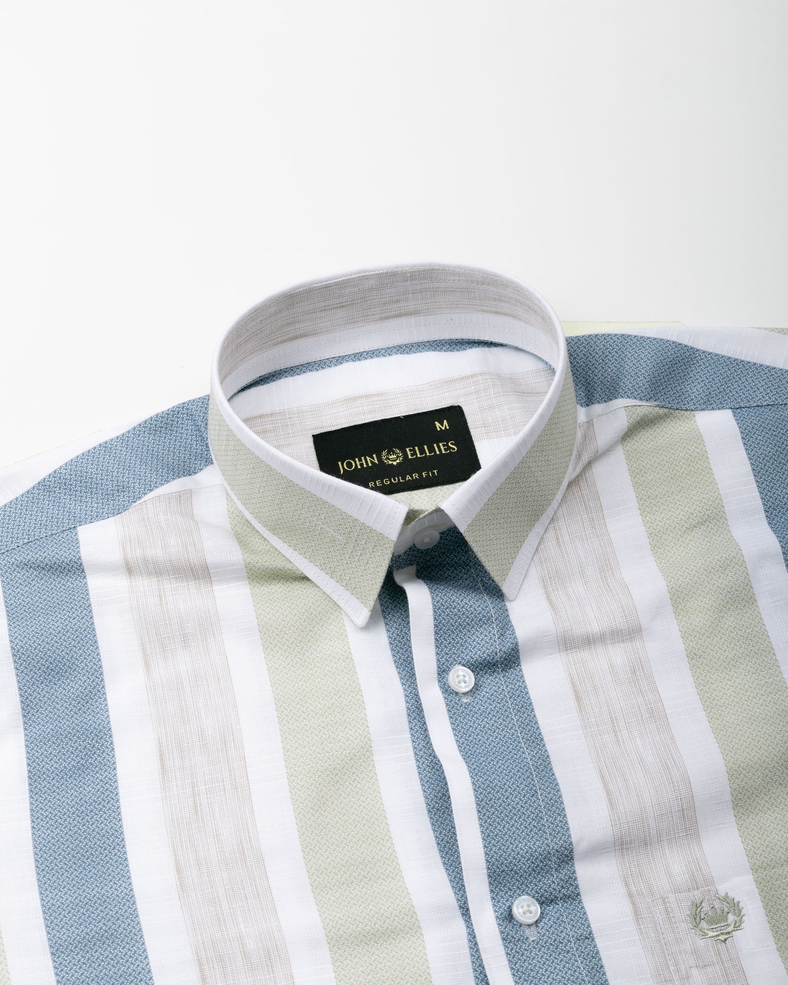 Zentra Olive Stripes Cotton Shirt - John Ellies