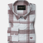 Magnus Maroon Check Cotton Shirt - John Ellies