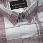 Magnus Maroon Check Cotton Shirt - John Ellies