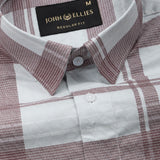 Magnus Maroon Check Cotton Shirt - John Ellies