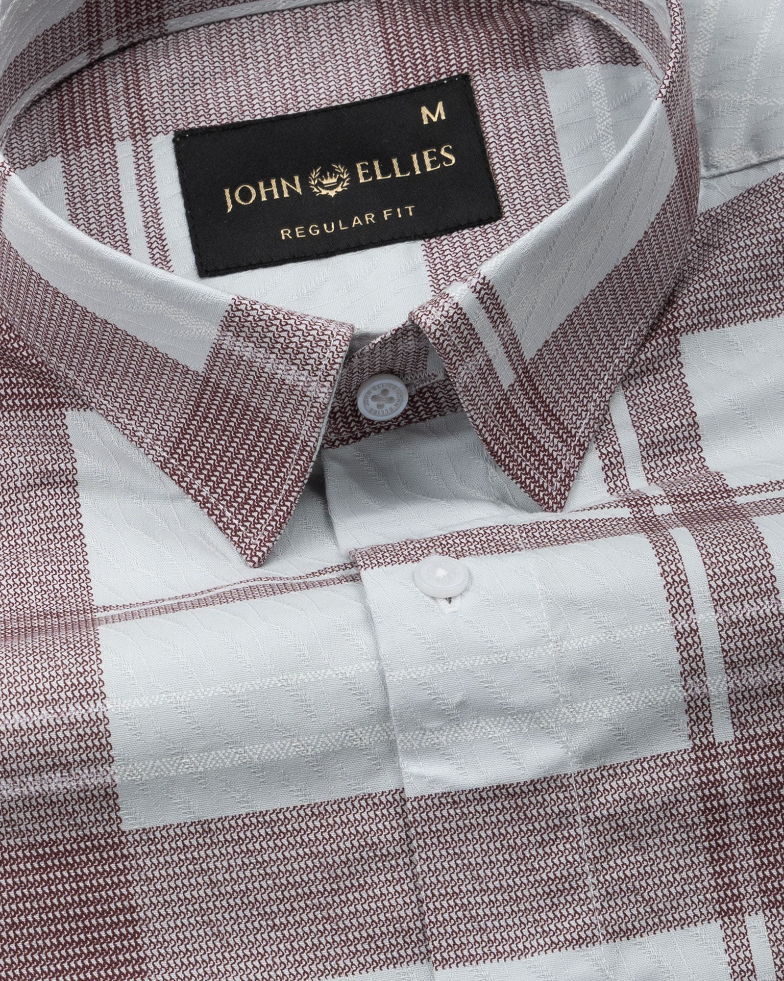 Magnus Maroon Check Cotton Shirt - John Ellies