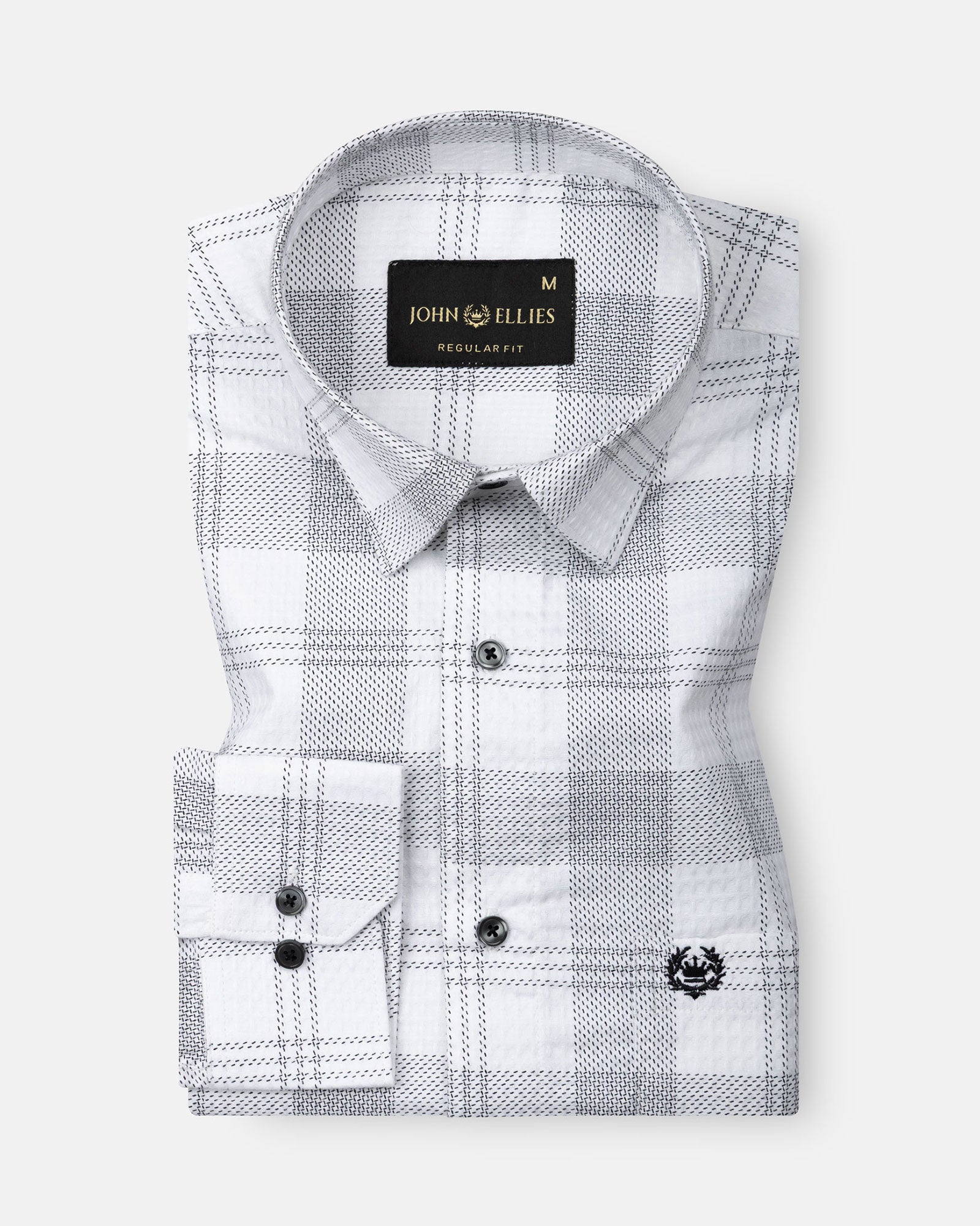 Magnus White Check Cotton Shirt - John Ellies