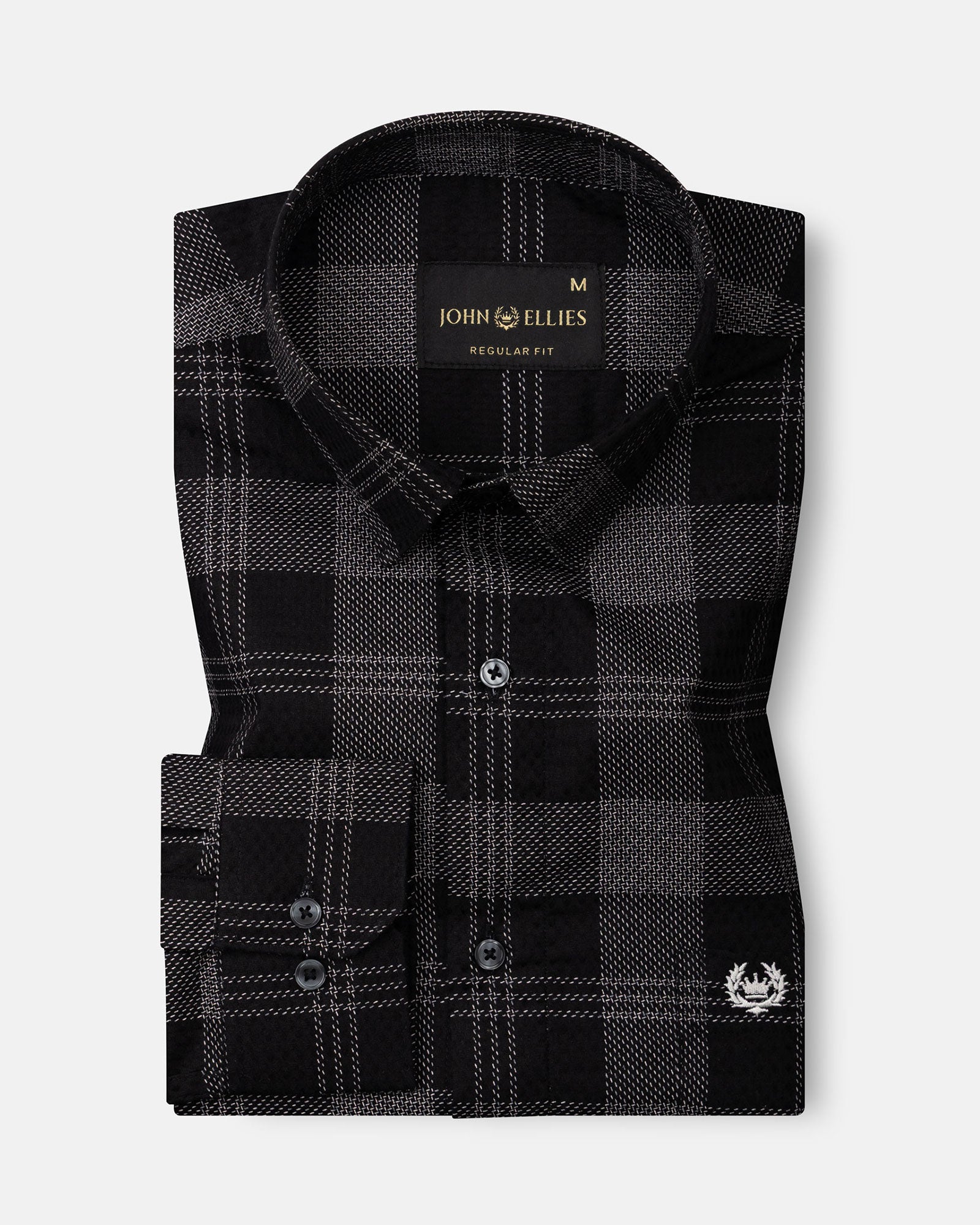Magnus Black Check Cotton Shirt - John Ellies
