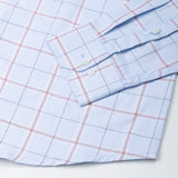 Magnus Powder Blue Check Cotton Shirt - John Ellies