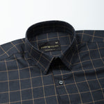 Magnus Navy Blue Check Cotton Shirt - John Ellies