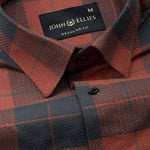 Magnus Orange Check Cotton Shirt - John Ellies