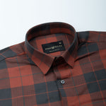 Magnus Orange Check Cotton Shirt - John Ellies