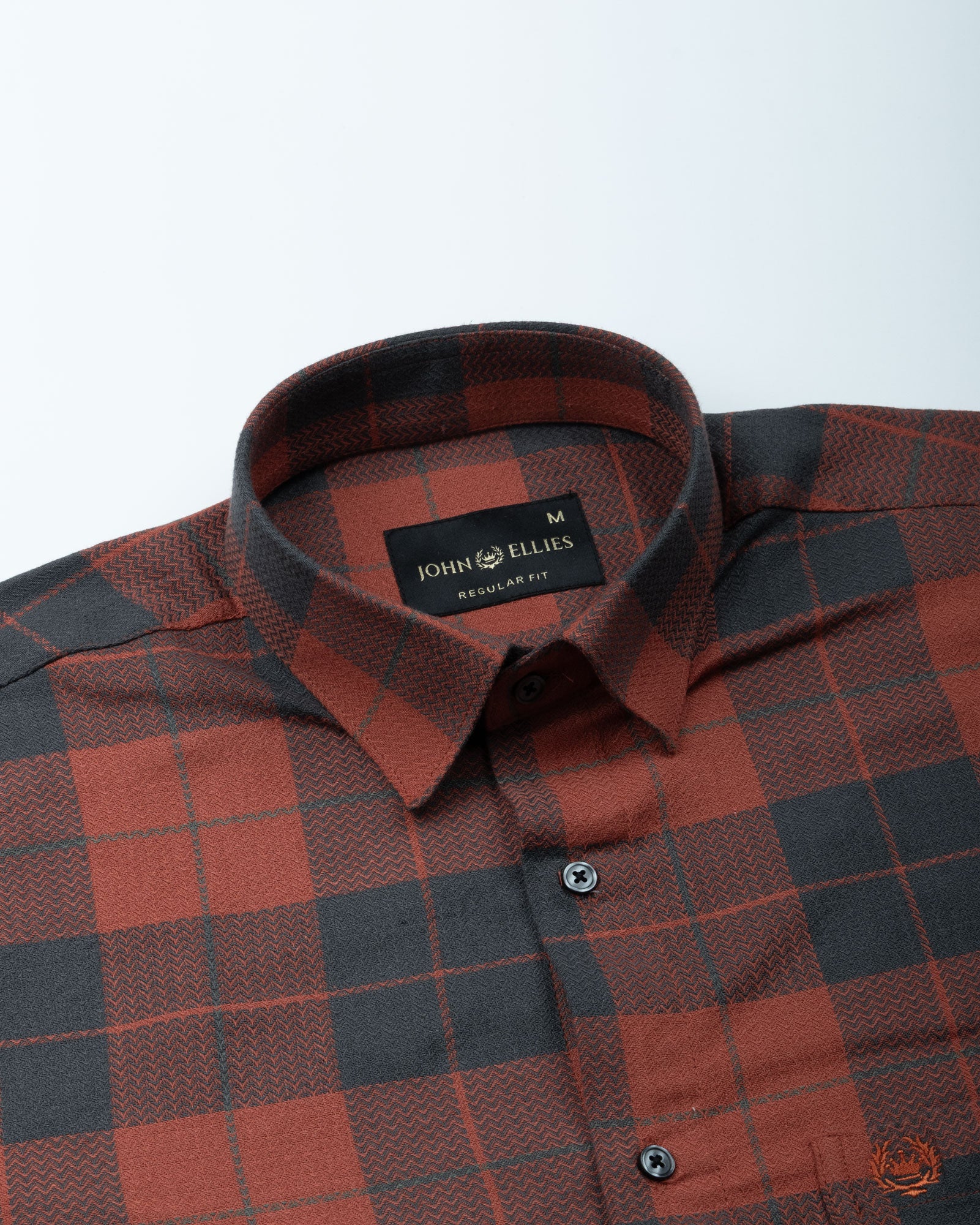Magnus Orange Check Cotton Shirt - John Ellies