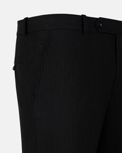 Beans Black Stripe Formal Cotton Pant - John Ellies
