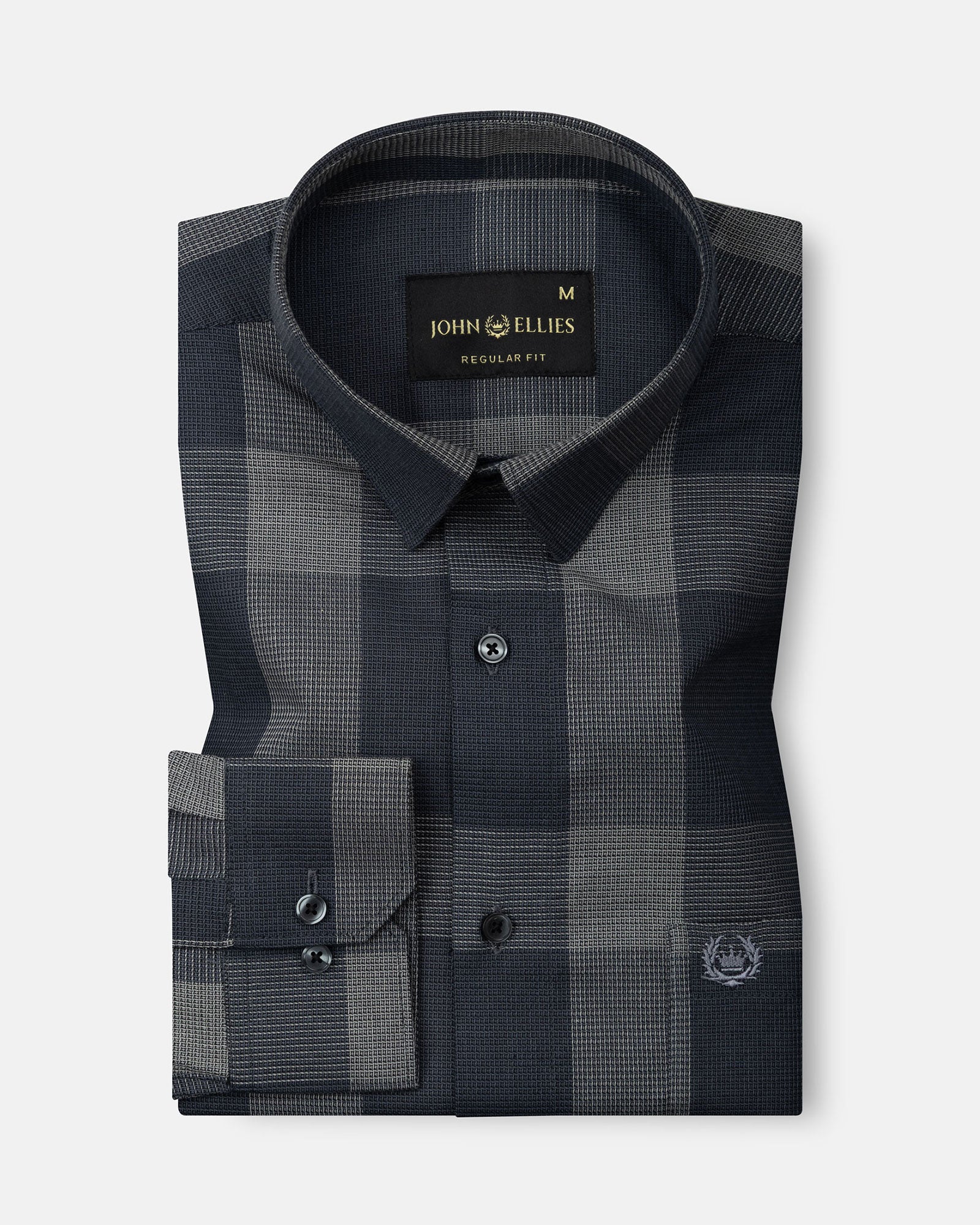Magnus Grey Check Cotton Shirt - John Ellies