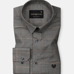 Magnus Black Houndstooth Check Cotton Shirt - John Ellies