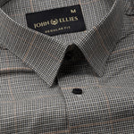 Magnus Black Houndstooth Check Cotton Shirt - John Ellies