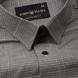 Magnus Black Houndstooth Check Cotton Shirt - John Ellies