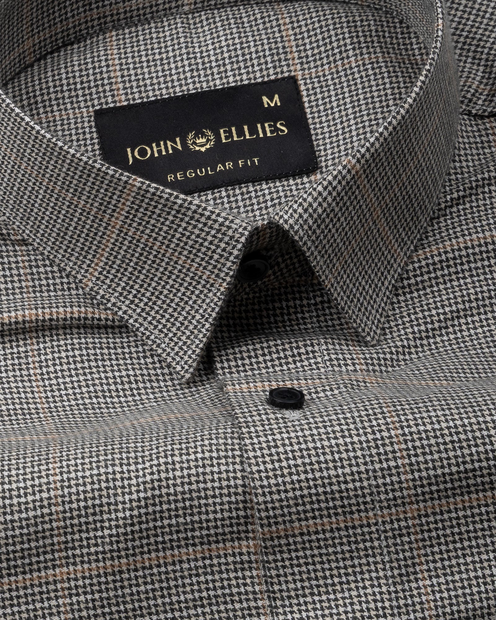 Magnus Black Houndstooth Check Cotton Shirt - John Ellies