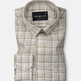 Magnus Brown Houndstooth Check Cotton Shirt - John Ellies
