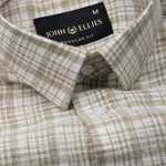 Magnus Brown Houndstooth Check Cotton Shirt - John Ellies