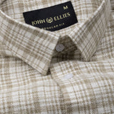 Magnus Brown Houndstooth Check Cotton Shirt - John Ellies