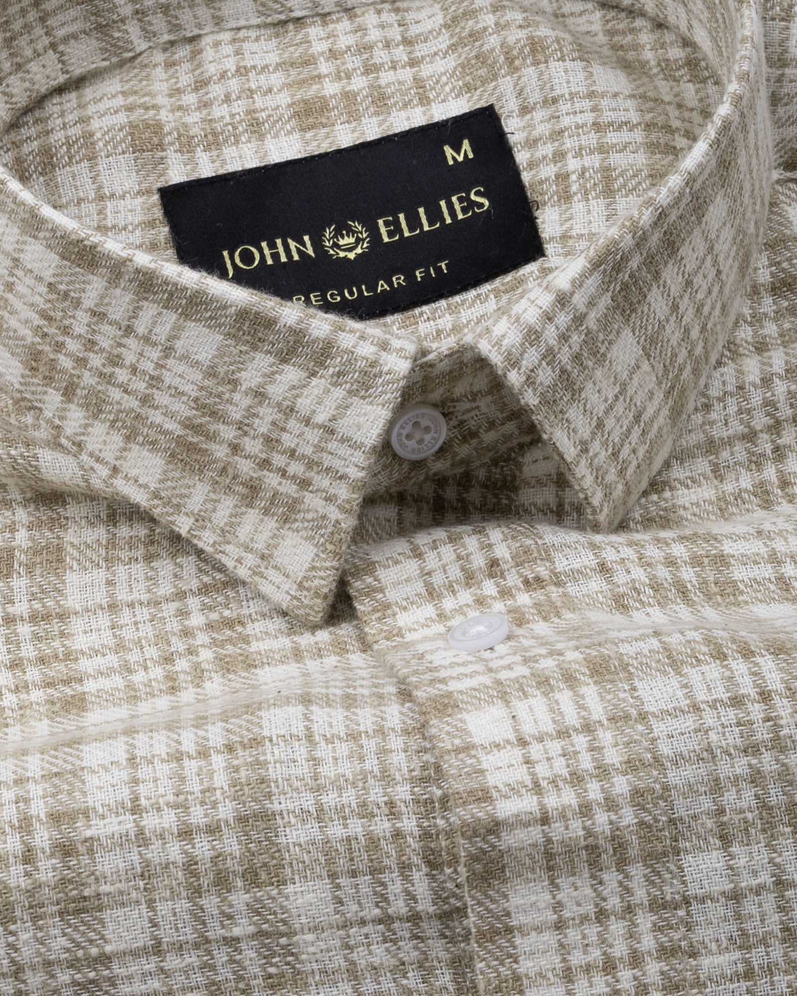 Magnus Brown Houndstooth Check Cotton Shirt - John Ellies