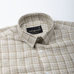 Magnus Brown Houndstooth Check Cotton Shirt - John Ellies