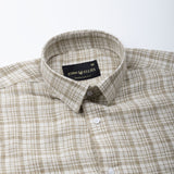 Magnus Brown Houndstooth Check Cotton Shirt - John Ellies