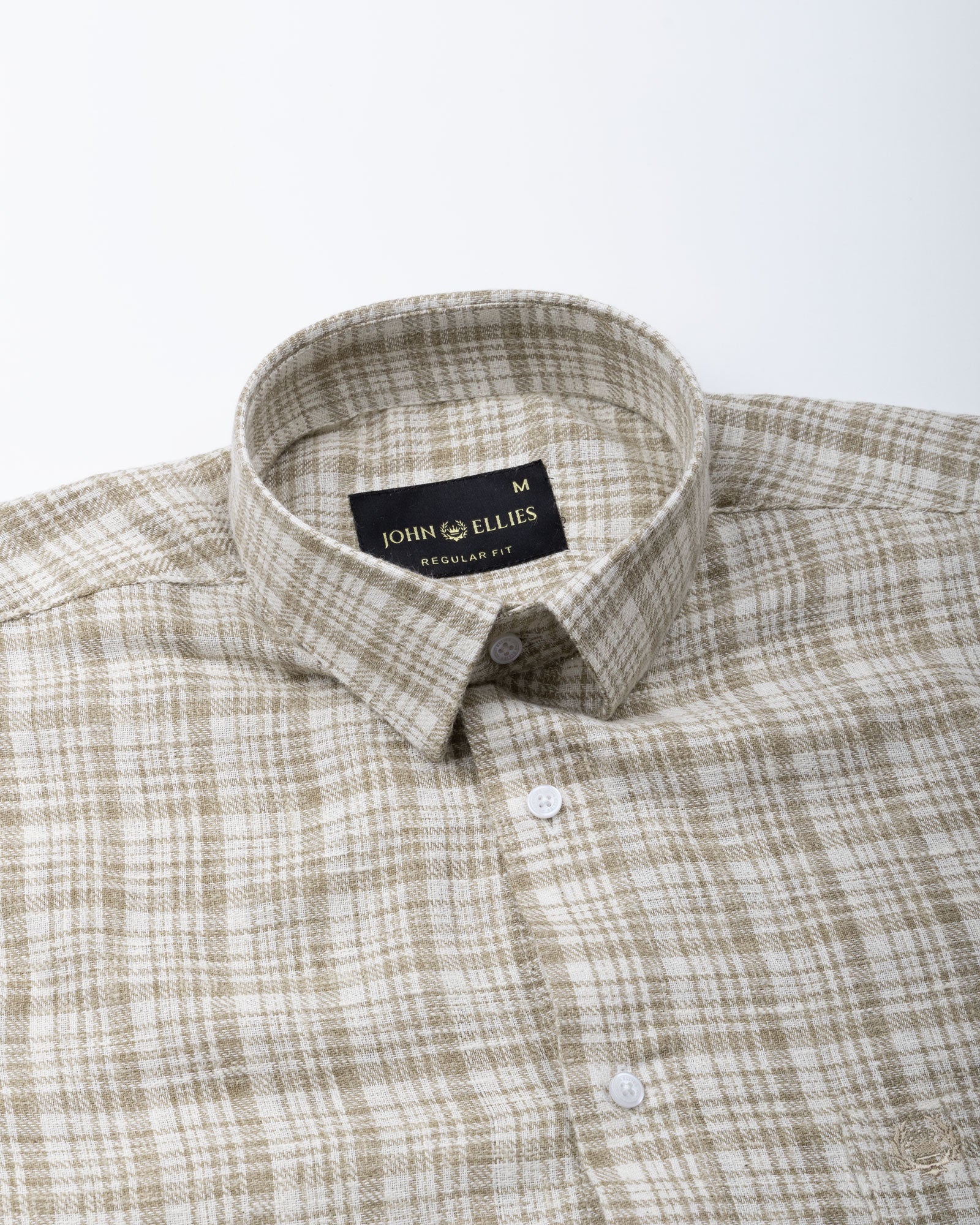 Magnus Brown Houndstooth Check Cotton Shirt - John Ellies
