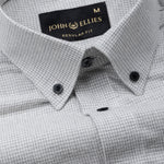 Magnus Silver Houndstooth Cotton Shirt - John Ellies
