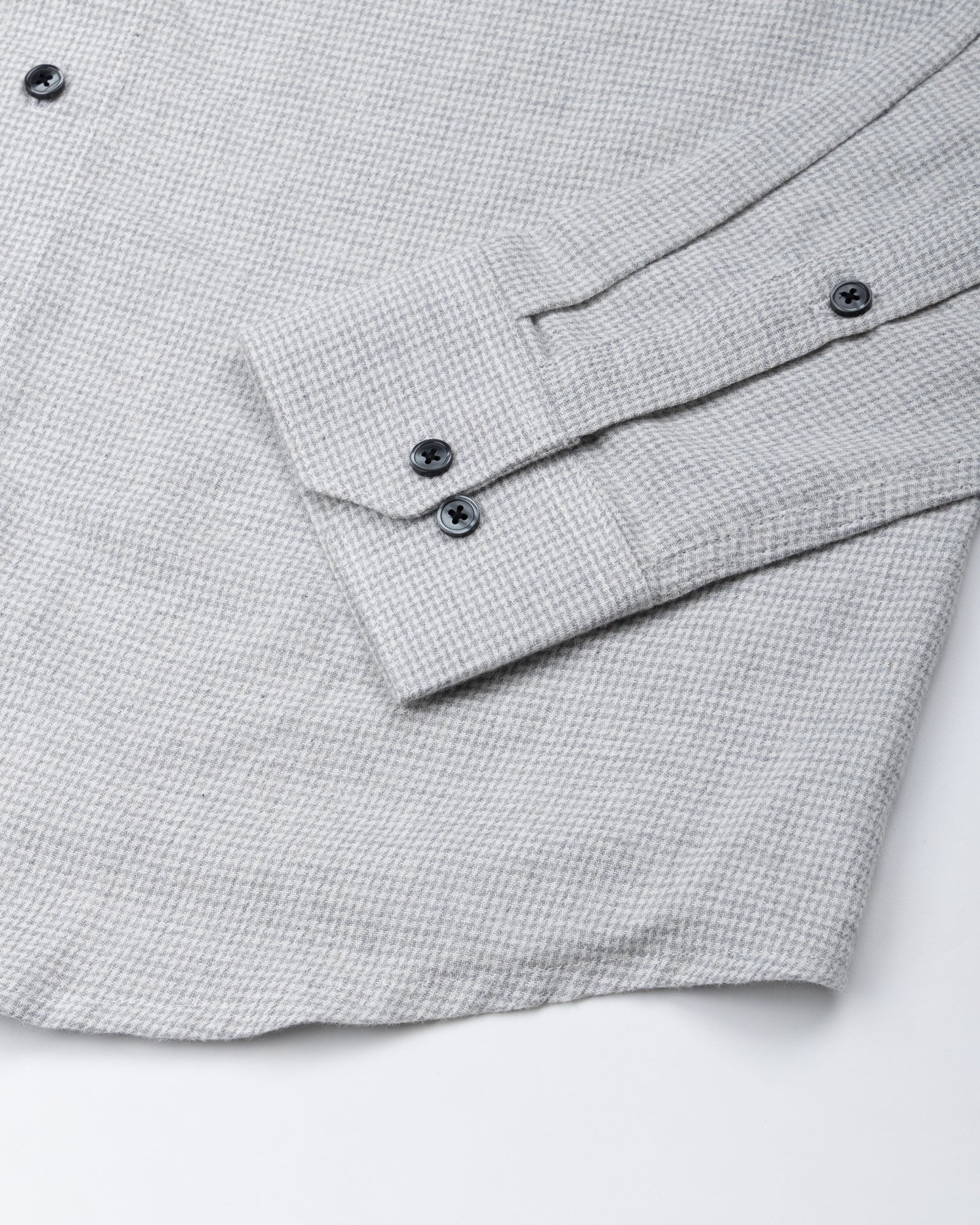 Magnus Silver Houndstooth Cotton Shirt - John Ellies