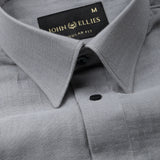 Elixur Grey Plain Linen Shirt - John Ellies