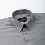 Elixur Grey Plain Linen Shirt - John Ellies