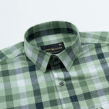 Xyric Green Check Linen Shirt - John Ellies
