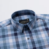 Xyric Blue Check Linen Shirt - John Ellies