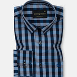 Xyric Blue Check Cotton Shirt - John Ellies