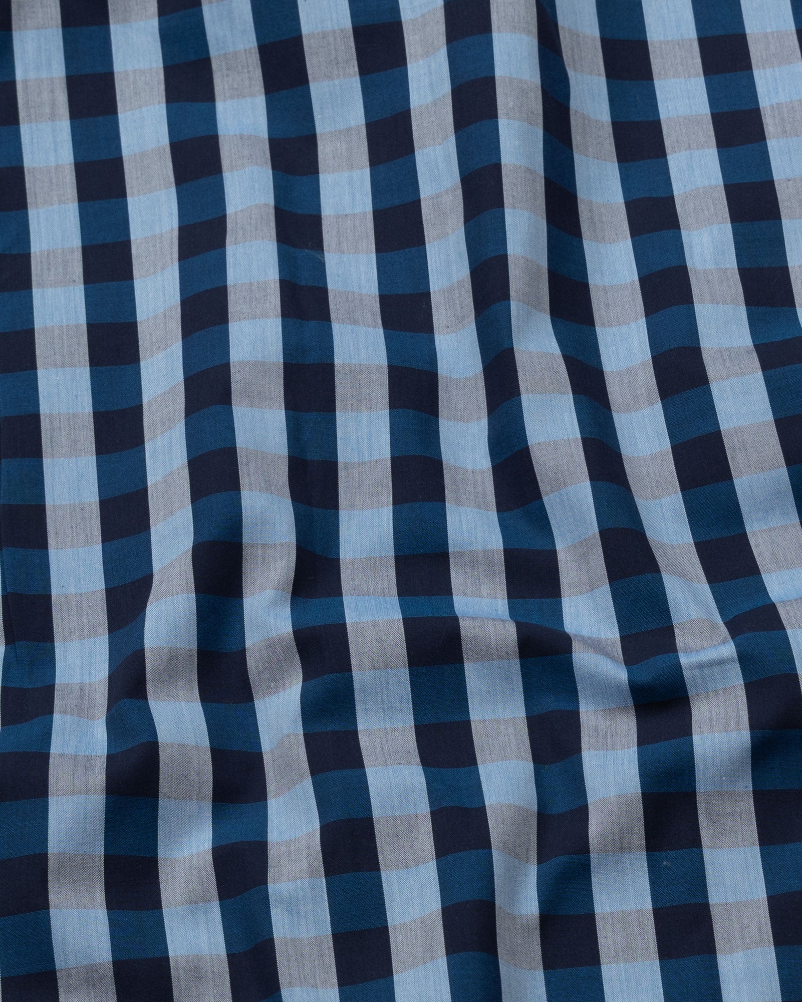 Xyric Blue Check Cotton Shirt - John Ellies