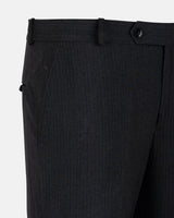 Beans Charcoal Grey Stripe Formal Cotton Pant