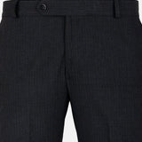 Beans Charcoal Grey Stripe Formal Cotton Pant