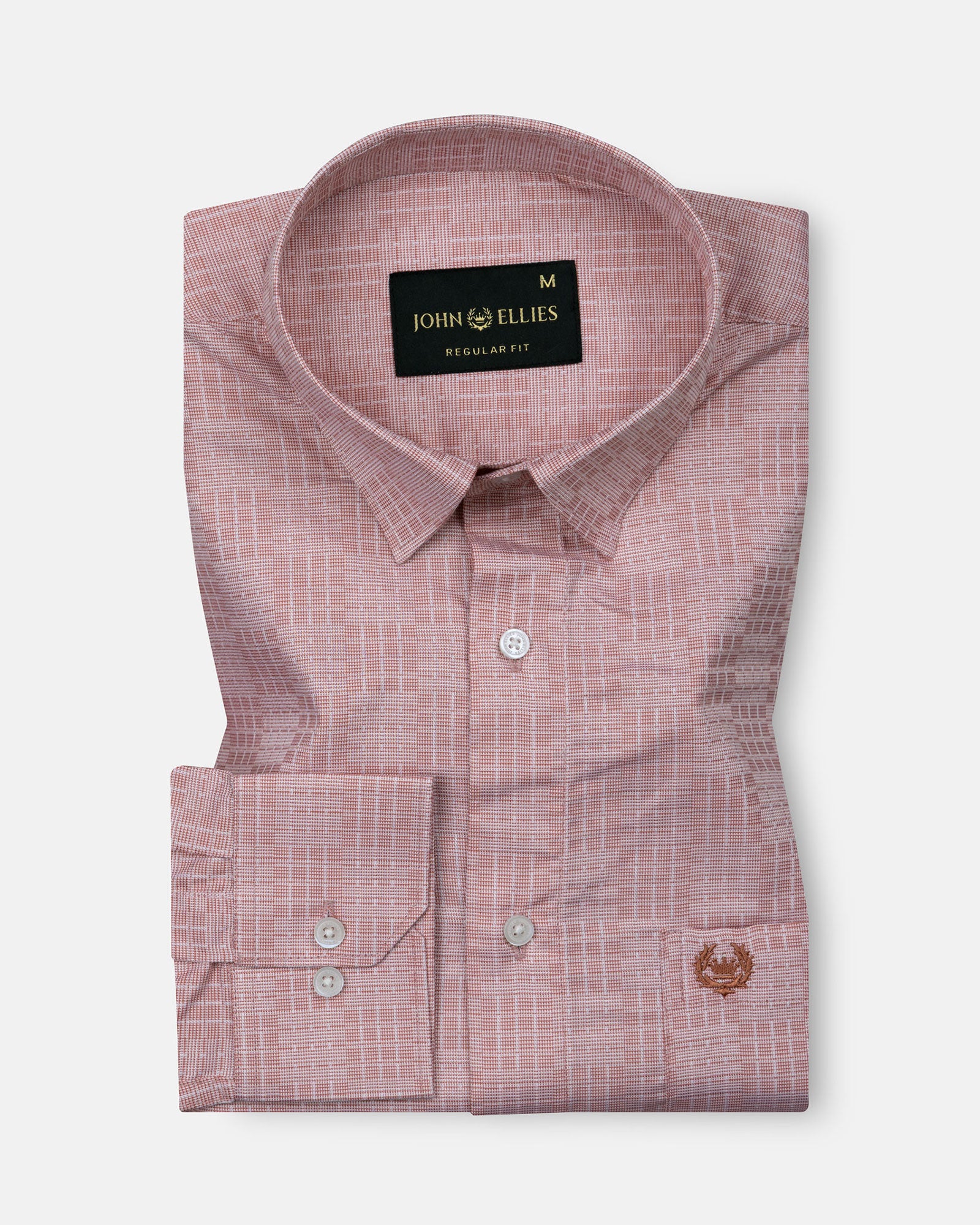 Xyric Peach Check Cotton Shirt - John Ellies