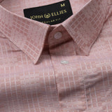 Xyric Peach Check Cotton Shirt - John Ellies
