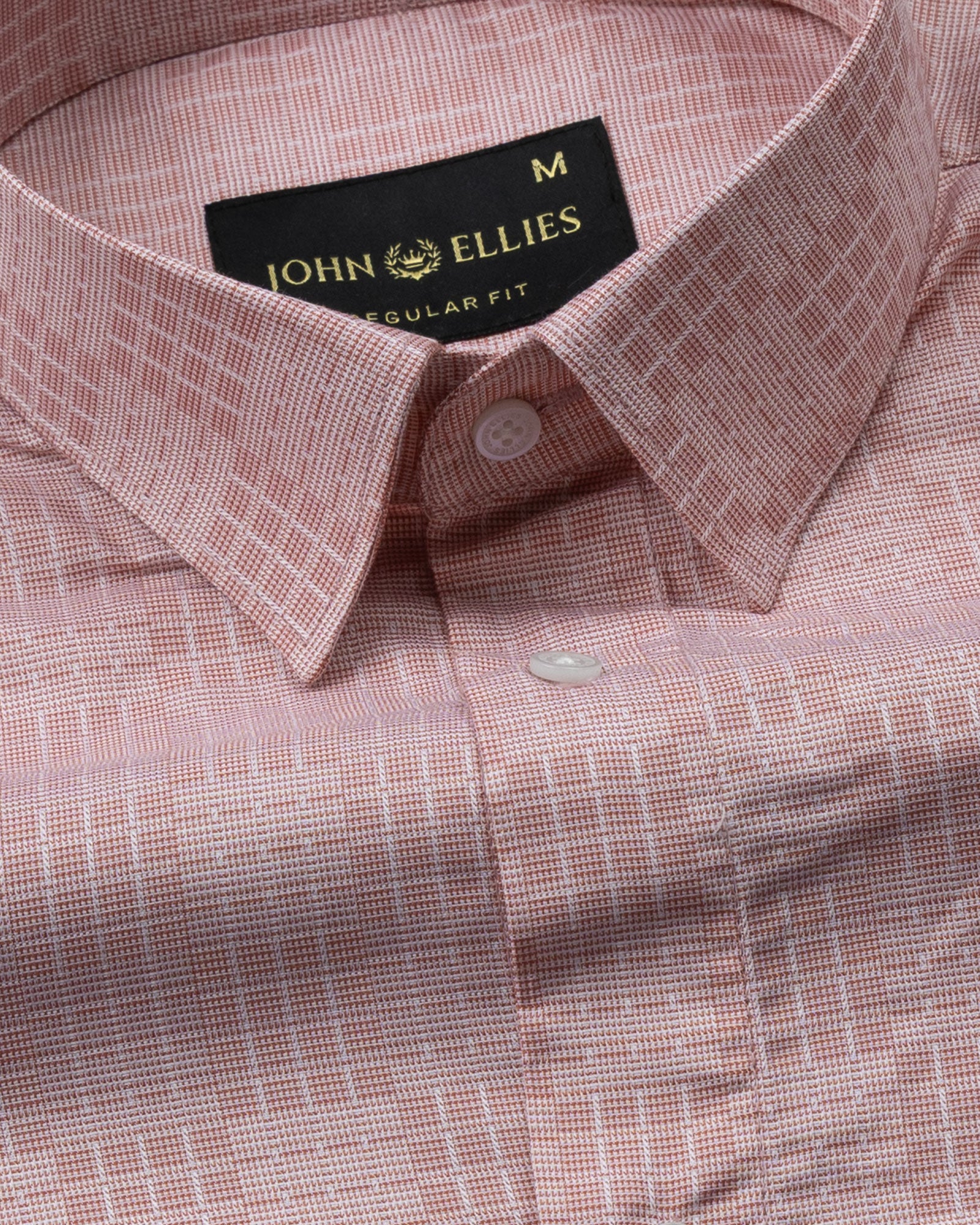 Xyric Peach Check Cotton Shirt - John Ellies