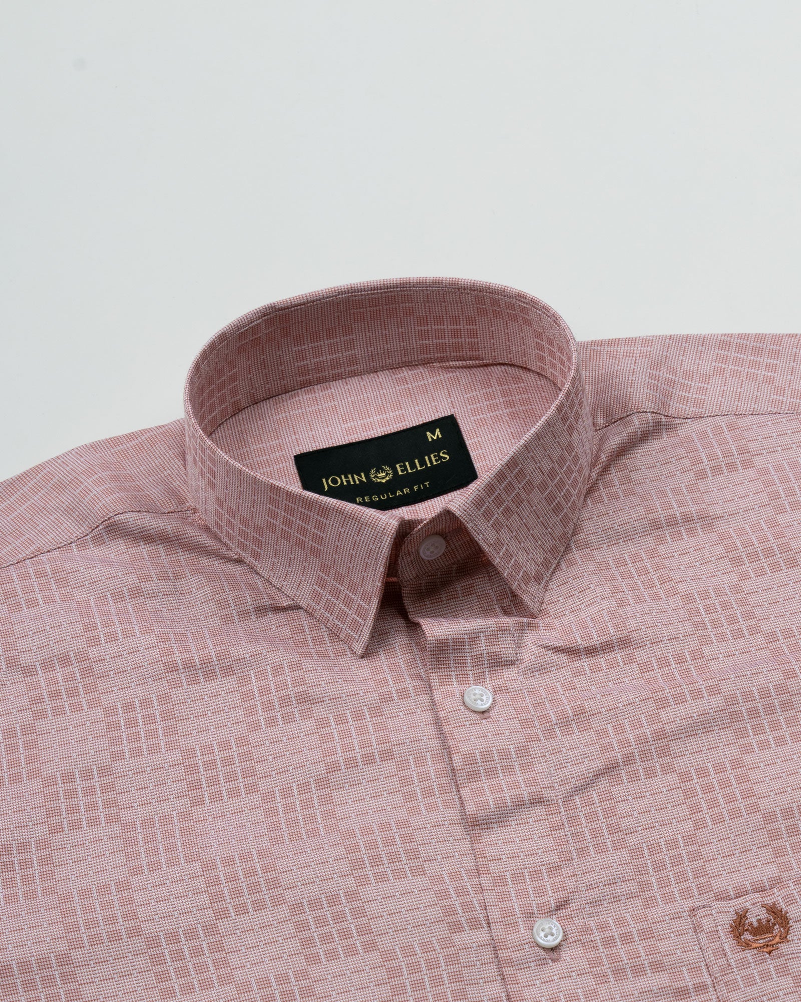 Xyric Peach Check Cotton Shirt - John Ellies